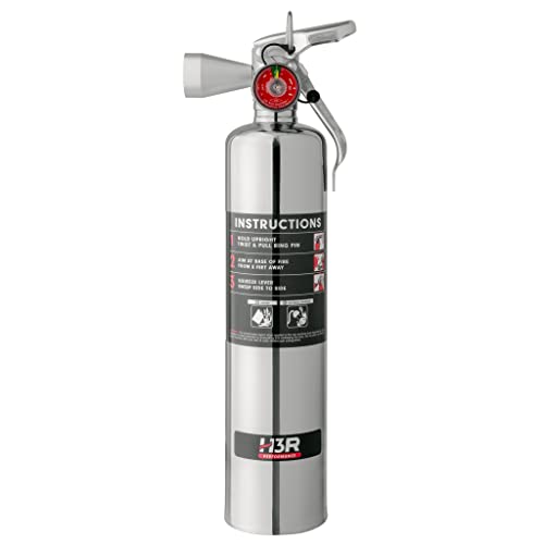 HalGuard Halotron Fire Extinguisher for Vehicles Race Cars Trucks & Off-Road | Clean No Powder No Mess | Rechargeable & Safe for Engine Interior Electronics | UL Listed | Chrome 2.5 lbs