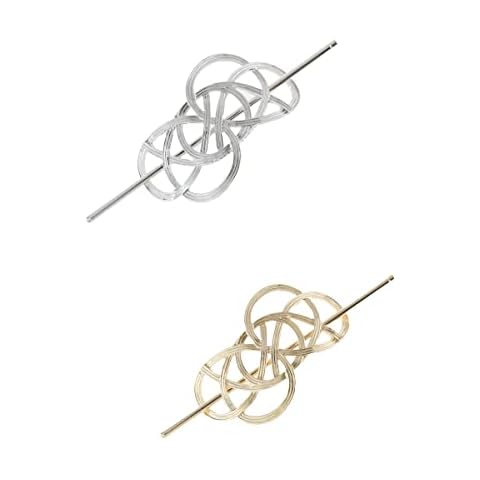 2 Pcs Hollow Hair Stick Gold Silver Vintage Hair Clips Hollow Hair Clips Celtic Hair Chopsticks for Girl Woman Hair Accessories Cover