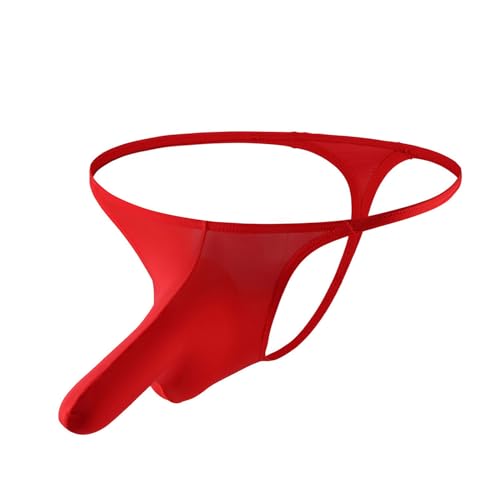 Men's Ice Silk Underwear Elephant Nose Thong Sexy T-Back And Breathable Panties3