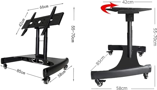 Soporte móvil para TV con altura ajustable y ruedas miniatura 2