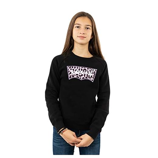 Levi's Kids Lvg crew tröja för flickor, svart, 10 År