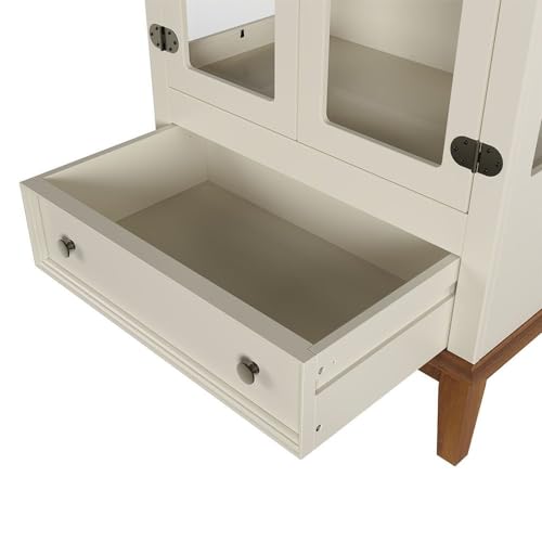 Cristaleira 2 Portas + 1 Gaveta - Off White