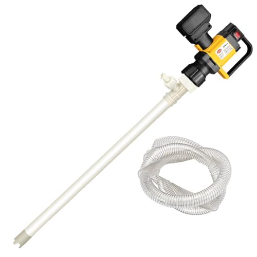 Electric Oil Transfer Pump Barrel Pump, 130L/min Large Suction Fuel Drum Pump, Battery Powered Diesel Transfer Pump with 3 Adjustable Speed, High Viscosity Liquid Transfer Pump with 3m Hose PVDF-pipe