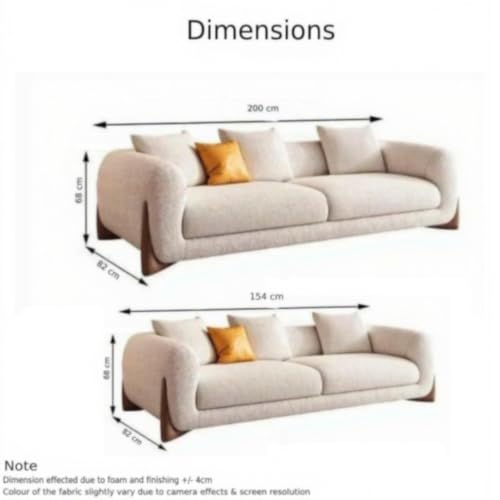 Image of 5 Seater Sofa Set Modern Classic Chesterfield Style Sofa Set with Pillows for Living Room, Bedroom and Office and Hallway Colour Colour (3+2=5 Seater Sofa Boucle)