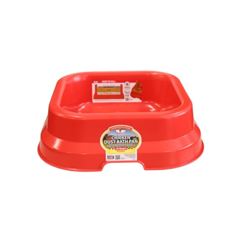 Little Giant Chicken Dust Bath Pan - 10 Quart Heavy-Duty Plastic Poultry Grooming Basin for Hens & Chicks - Coop Container Tub with Drainage Holes for Dirt Sand & Ash - Made in USA