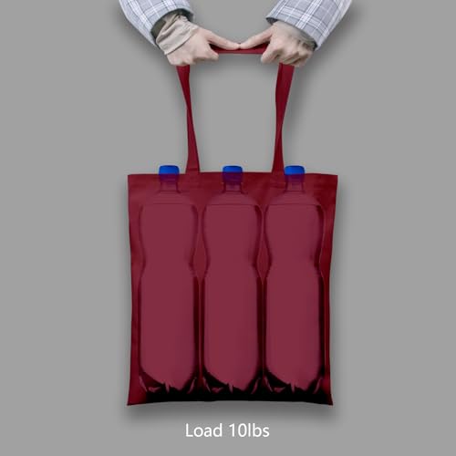 Image of TOPDesign 6-Pack Economical 16 inchx15 inch Burgundy Cotton Tote Bags, Lightweight Medium Reusable Grocery Shopping Cloth Bags, Suitable for DIY, Advertising, Promotion, Gift, Activity