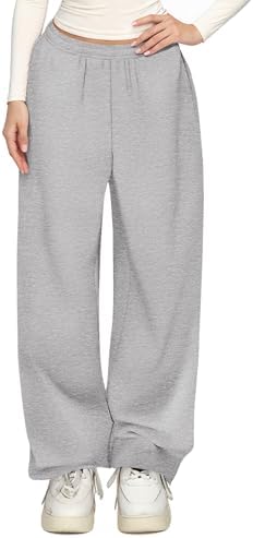 KIRUNDO Sweatpants Women 2025 Fall Baggy Wide Leg Lounge Pants Casual Elastic High Waisted Workout Joggers with Pockets
