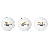 Desert Cactus West Chester University Three Golf Balls - Full Color 3 Pack, WCU Golden Rams Officially Licensed Gear (Design A)