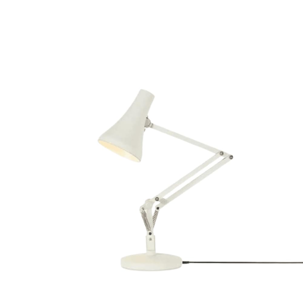 ANGLEPOISE 90 Mini Mini Desk Lamp, Jasmine White, LED Low Energy Dimming Bulb, USB Power Cable, Aluminium Shade and Arms, Satin Painted Finish, Chrome Plated Fittings, Ideal for Small Spaces