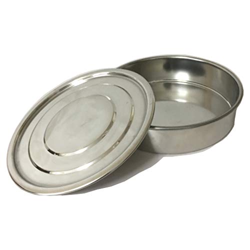 KimLab ISO3310 STD Test Sieve Catch Pan and Lid, Stainless Steel 200mm diameter