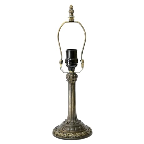 BOTOWI Base de lámpara de Mesa de Resina de reemplazo sólo 14' Tiffany Lámparas de Escritorio de Base Acabado en Bronce de cabecera Soporte de la lámpara de Lectura de 8' vitral Pantallas de lámparas