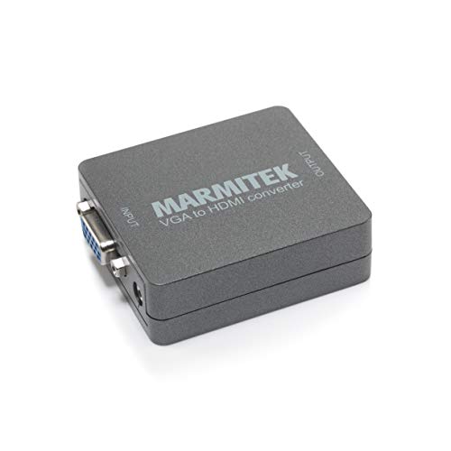 Adaptador VGA a HDMI - Marmitek Connect VH51 - Convertidor HDMI - Conexión de audio de 3,5 mm - Full HD - No se requiere software - elija 720 o 1080P usted mismo - función de zoom automático