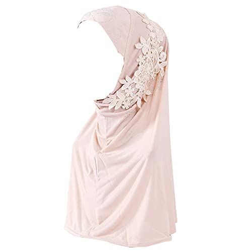 Turban with Floral Muslim Scarf Hijab Scarf Head Wrap Scarfs for Women Hat