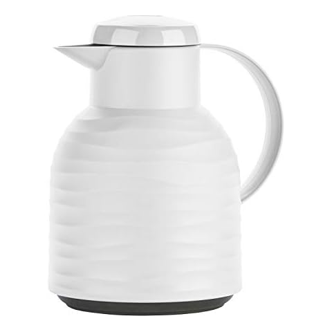 Emsa Samba N4011500 Insulated jug, Plastic Glass, 1 Liter, Wave White Cover