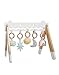 Haus Projekt Holz Spielbogen für Babys mit 5 abnehmbaren Rassel-Spielzeugen und Beißringen, Baby Spieltrapez, Baby Gym Spielzeug mit Anhängern, Activity Center