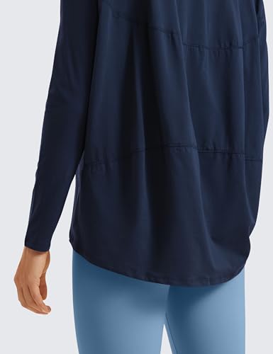 CRZ YOGA Pima Cotton Long Sleeve Workout Shirts for Women Loose Fit Athletic Yoga T-Shirts Casual Boat Neck Fall Tops4