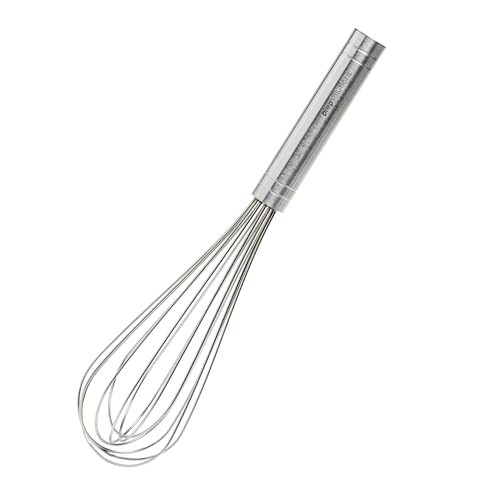 BRACOP® Batidor Fabricado con alambres de Acero Inoxidable Utensilios de Cocina Uso para cocinar Hornear Espumar, etc. Batidor de Globo Batidor de Leche y Huevos Licuadora Mango Plateado Agarre