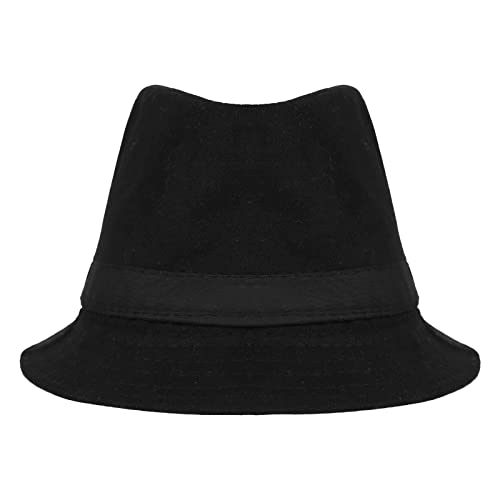 Image of Felt Trilby Fedora Hat Short Brim Panama Jazz Hat 20s Bowler Gatsby Cap for Men Women