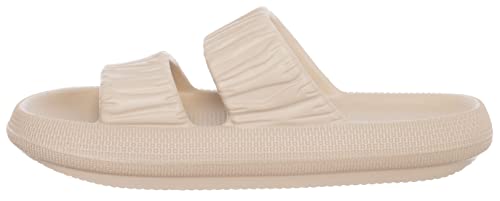 Brandsseller Hausschuhe Damen Pantoletten Doppel Band Badeschuhe Hohe Weiche Phylon Slipper