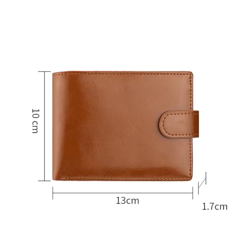 GSHLLO Large Capacity Business Wallet with Banknote Compartments PU Leather Card Holder Purse Portable Coin Pocket Wallet Men Slim Minimalist Purse with Zipper for Husband Father Brown2