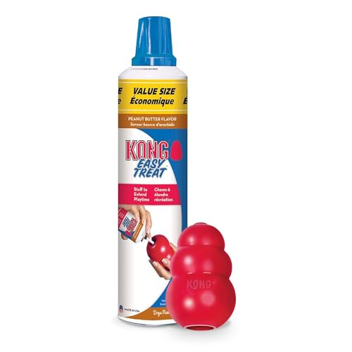 KONG Classic Stuffable Dog Toy Easy Treat Peanut Butter Spray - F...