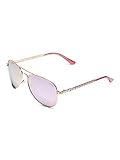 GUESS Factory Women's Metal Chain-Link Aviator Sunglasses