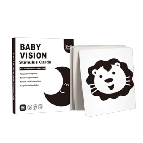 Baby Vision Stimulationskarten - hohe Kontrastkarten für Kleinkinder, frühes Lernen visueller Aktivität, kognitive Entwicklungstools | Ideal für sensorische Spiele, Fokusverbesserung, Bildungsspiele