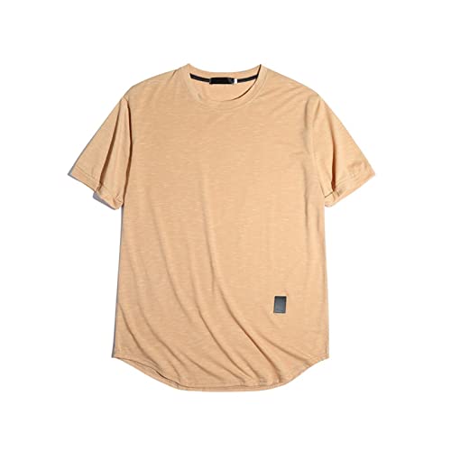 Slubby CottonSolid Color Workout - Camiseta para hombre, color marrón, caqui, M Cover