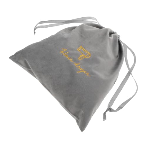 minkissy Bolsa Para Secador De Pelo Secador De Pelo Con Bolsa Con Cordón Almohadas De Viaje Bolsa De Almacenamiento De Pelo Bolsa De Pelo Para Suministros Para El Cabello Grey Terciopelo