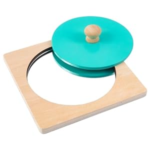 Porgeel Montessori Spiegelspielzeug Holzknopf -Rätsel