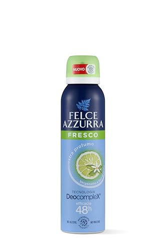 Felce Azzurra - Deodorante Uomo e Donna Fresco Spray, Formula Delicata Innovativa Contro i Cattivi Odori per 48 Ore di Freschezza a Lungo - Deodoranti Extra Profumo senza Alcool, non Macchia, 150 ml