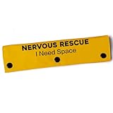 YROVWENQ Nervous Rescue Sleeve - Yellow Funny Dog Leash Wrap for Dogs with I Need Space Nervous Rescue Warning 8.8 inches * 2.5 inches
