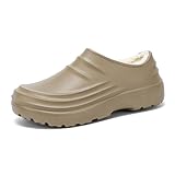 Jaskdconsy Zuecos para hombre para casa y jardín, ligeras y cómodas con suela antideslizante, zapatos de jardín impermeables para el verano y el período de transición, Estilo R03 Marrón, 40.5 EU