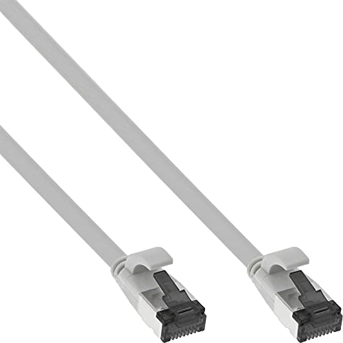 InLine® Flat Patch Cable U/FTP Cat.8.1 TPE Halogen- Grey 1.5 m, colour, 1.5m