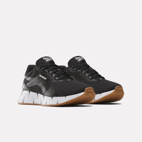 Reebok Women's Zig Dynamica STR Sneaker, Black/White/Silver Metallic, 112