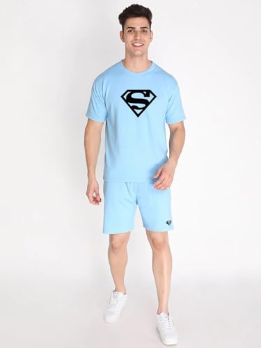 Image of Vogaan Men's T-Shirt and Shorts Set | Pyjama Set for Men | Co-ord Set | Cotton Printed Top & Shorts Night Suits Set