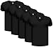 Produktbild Brubaker 5er Pack Herren Unterhemd mit V-Neck - Kurzarm T-Shirt - V-Ausschnitt - aus hochwertiger Baumwolle (glatt) - Extra Lang - ohne Seitennähte - Schwarz - Größe XL