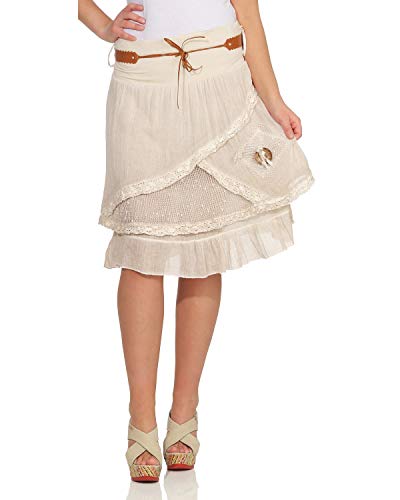 ZARMEXX Falda de verano de mujer hasta la rodilla Falda de algodón...