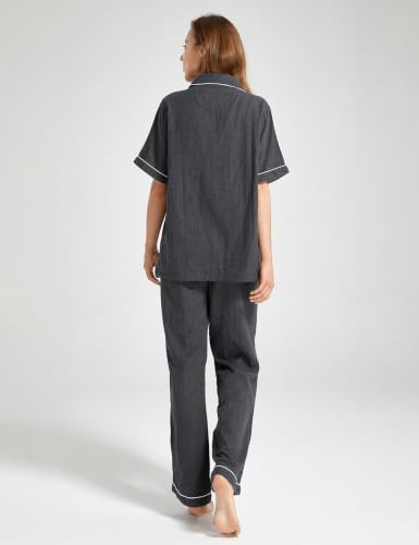 Image of Womens Muslin Pajama Set 100% Cotton Double Gauze Linen Like