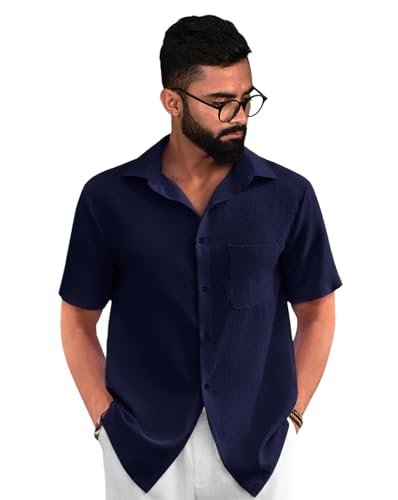 Image of Tee Projekt Solid Shirt for Men's ||Pop corn Shirt|| Solid Shirt for Men's|| Casual Shirt for Men||Half Sleeve Spread Collar Shirt for Men