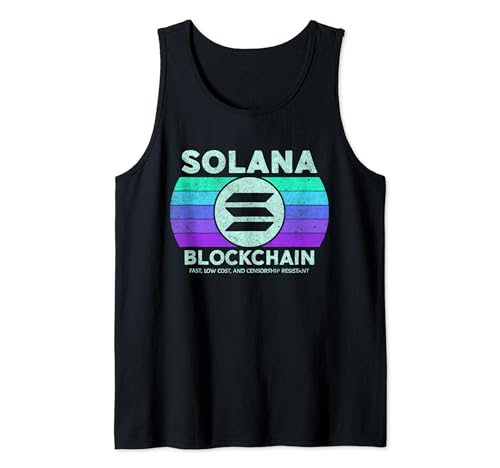 Retro Solana SOL Coin Blockchain | Vintage Solana Crypto Tank Top