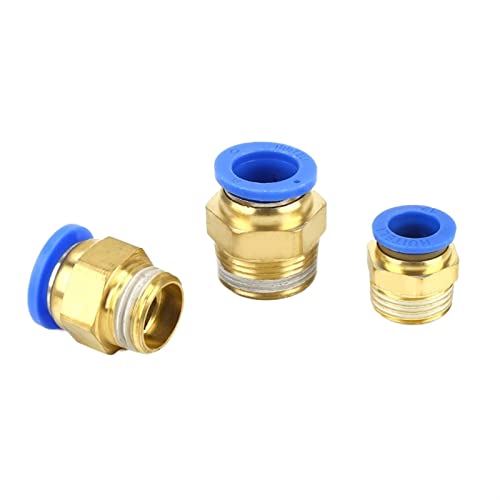 Conector rápido de montaje neumático de un toque Pc8-04 con rosca macho BSP robusta 2