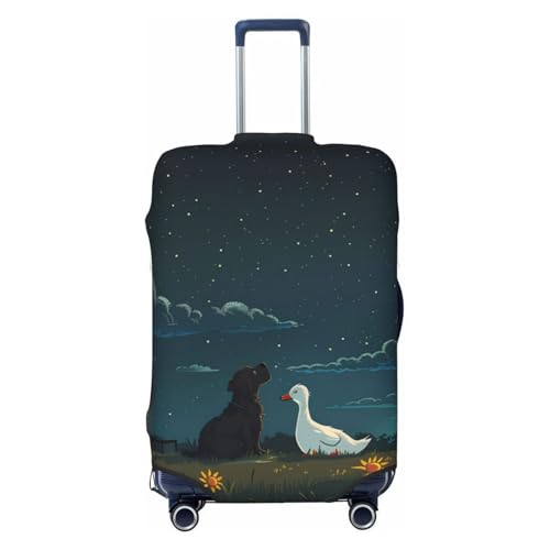 Farm Dog Duck Moonlight Travel Luggage Covers - Elasticity Suitcase Covers Protector for Luggage 18-32 Inch