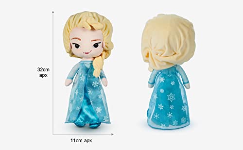 Disney Store ELSA Offizielles Kuscheltier aus Die Eiskönigin – Völlig unverfroren, 32 cm, weiche Puppe mit Stickdetails, klassischem Schneekönigin-Outfit mit Organzacape, geeignet ab 0 Jahren
