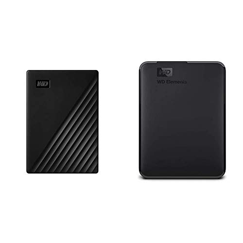 WD 2TB My Passport Portable External Hard Drive, Black - WDBYVG0020BBK-WESN & 2TB WD Elements Portable External Hard Drive, USB 3.0 - WDBU6Y0020BBK-WESN