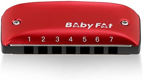 BabyFat 7 Hole Blues Cute Harmonica Set,Diatonic Harmonica with free lanyards,Gifts for Kids and Beginners,Easy-playing Musical Instrument(C Key）