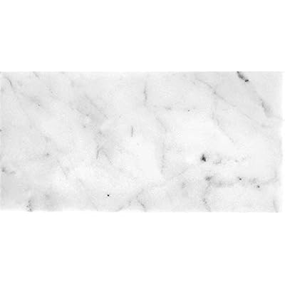 White 3 in. x 6 in. Polished Marble Subway Floor and Wall Sample Tile Having 0.13 sqft Coverage