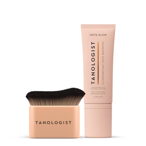 Autobronzant Tanologist Instaglow avec Pinceau Visage et Corps Applicateur Kabuki Teint Radieux