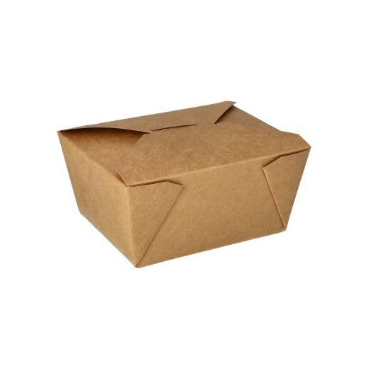 Générique 50 boites à repas américaines rectangulaires 2000 ml en carton kraft brun avec système de fermeture à rabat