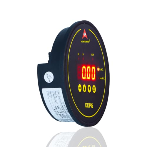 Image of Digital Differential Pressure Gauge (Range: 0-10 mm WC and 0-0.39 inches WC) for Industrial Automation | Room Pressure Monitor| Model: AI-DDPG-in